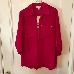 Zip Front pull over blouse